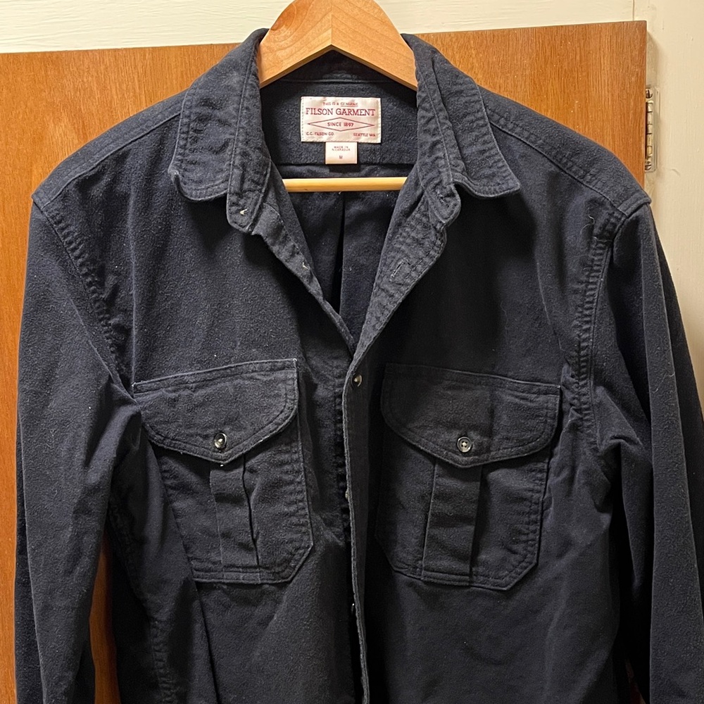 Filson Black Heavy Soft Cotton Shirt Jacket